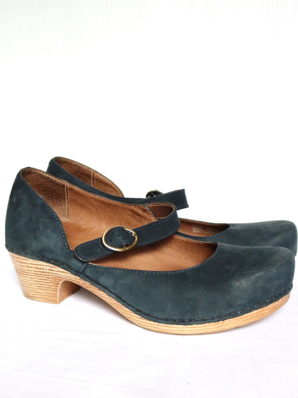 Dansko Missy Mary Jane Pump in Navy Milled Nubuck Leather Women's Size 40